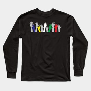 Helping hands - Symbol inspired by Order of Eastern Star logo - It's teamwork! Long Sleeve T-Shirt